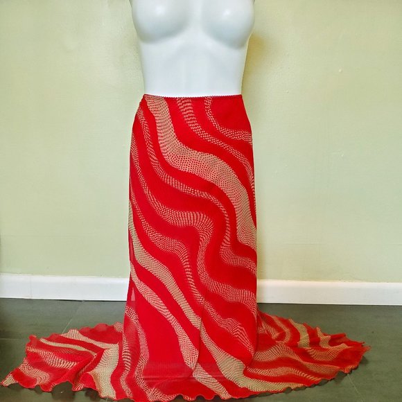 Dresses & Skirts - Wave print  High Low Skirt